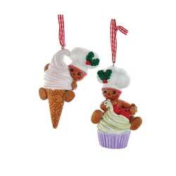 Item 107149 Gingerbread Boy/Girl Ice Cream Ornament