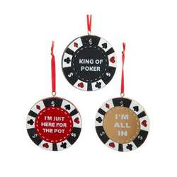 Item 107199 Poker Chip With Saying Ornament