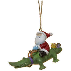 Item 108190 Santa On Alligator Ornament