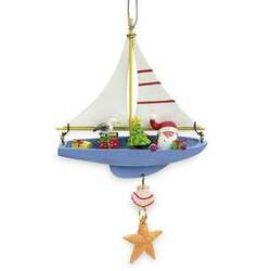 Item 108230 Santa In Sailboat Ornament - Outer Banks
