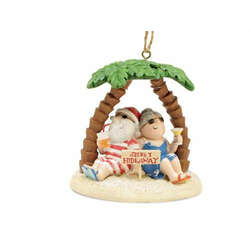 Item 108308 thumbnail Santa/Mrs. Claus Hideaway Ornament - Outer Banks