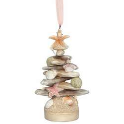 Item 108480 Light Up Driftwood Tree With Shells Ornament - Myrtle Beach