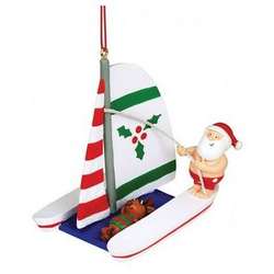 Item 108505 Catamaran With Santa & Reindeer Ornament - Myrtle Beach