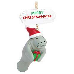 Item 108509 Manatee With Present Ornament