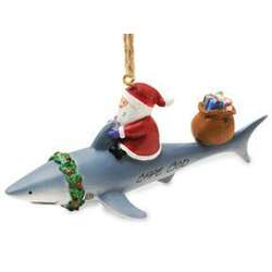 Item 108663 Santa/Shark Ornament - Outer Banks