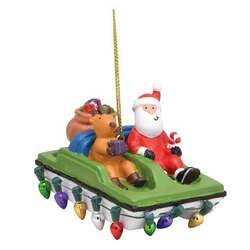 Item 108910 Paddle Boating Santa And Friend Ornament