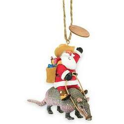 Item 108914 thumbnail Santa Armadillo With Tag Ornament