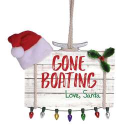 Item 109368 thumbnail Gone Boating Love Santa Sign Ornament