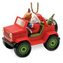 Item 109396 Santa In Jeep Ornament - Myrtle Beach