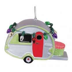 Item 109492 thumbnail Gray/Green Teardrop Camper Ornament - Outer Banks