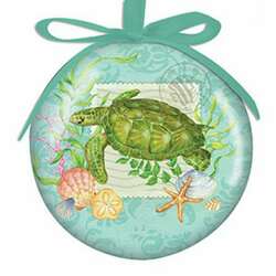 Item 109628 Summer Seas Turtle Ball Ornament - Outer Banks