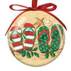 Item 109972 Holiday Flip Flop Ball Ornament