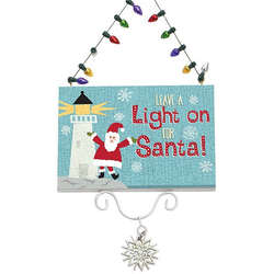 Item 109989 Leave Light On Santa Ornament