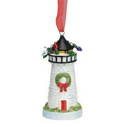 Item 110043 thumbnail Lighthouse With Lights Ornament - Myrtle Beach
