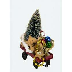 Candy Cane Mouse poinsettia Fairy Treasure Stones Mixed Media Ornament Christmas Mouse\u201d Christmas