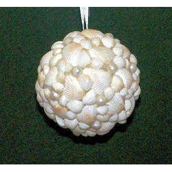 Item 115001 White Shell Ball Ornament