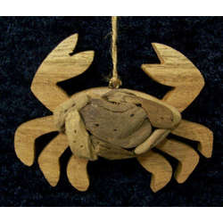 Item 115029 Driftwood Crab Ornament