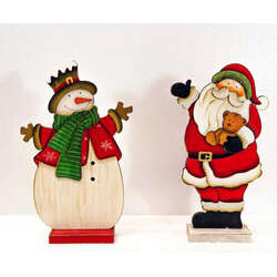 Item 127012 Wooden Snowman/Santa Figure