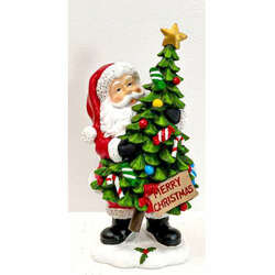 Item 127209 thumbnail Poly Santa With Christmas Tree