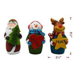 Item 127299 Christmas Poly Deer/Santa/Snowman Figure