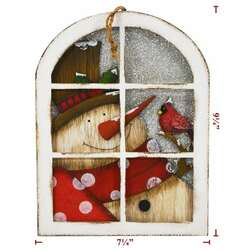 Item 127402 thumbnail Wooden Snowman Hanging Window