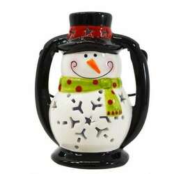 Item 127496 Stoneware Snowman Lantern