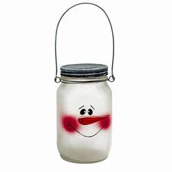 Item 127718 Snowman Jar With Lights