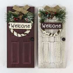 Item 127991 Christmas Door With Welcome Wreath Wall Hanging