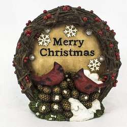 Item 128123 Merry Christmas Wreath With Cardinals