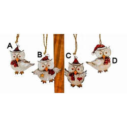 Item 128496 Owl With Santa Hat Ornament