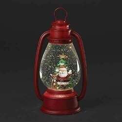Item 134028 LED Swirl Rudolph Lantern With Santa