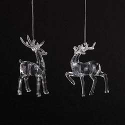 Item 134090 Glittered Deer Ornament