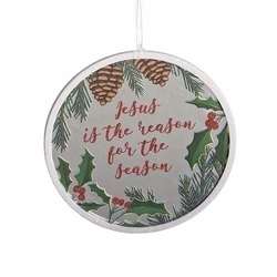 Jesus is The Reason for The Season Christmas Decoupage Ornament 3 Inch Pack of 6