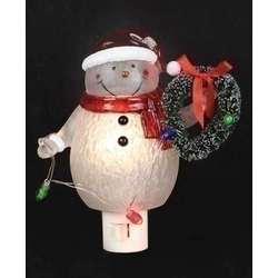 Item 134214 Snowman With Wreath Nightlight