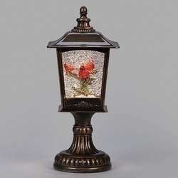 Item 134220 LED Pedestal Lantern With Cardinal