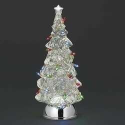 Item 134240 Lighted Swirl Tree With Lighted String Bulbs