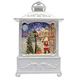 Item 134321 LED Swirl Santa With Lamppost Lantern
