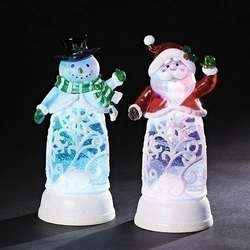 Item 134388 LED Snowman/Santa With Glitter Dome Body
