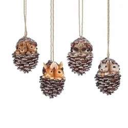 Item 134415 Woodland Animal In Pine Cone Ornament