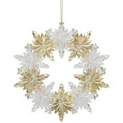 Item 134431 Clear/Champagne Gold Wreath Ornament