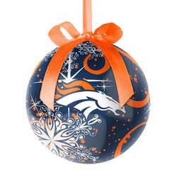 Item 141034 Denver Broncos Decoupage Snowflake Ball Ornament