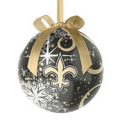 Item 141128 New Orleans Saints Decoupage Snowflake Ball Ornament