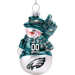 Item 141158 Philadelphia Eagles Glittered Snowman Ornament