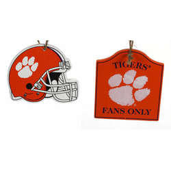 Item 141191 Clemson University Tigers Helmet/Fans Only Sign Ornament