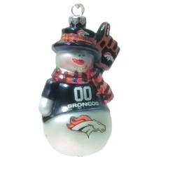 Item 141339 Denver Broncos Glittered Snowman Ornament