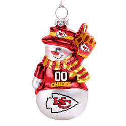 Item 141341 Kansas City Chiefs Glittered Snowman Ornament