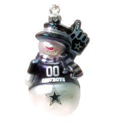 Item 141343 Dallas Cowboys Glittered Snowman Ornament