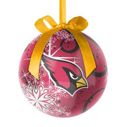 Item 141345 Arizona Cardinals Decoupage Snowflake Ball Ornament