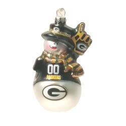 Item 141350 Green Bay Packers Glittered Snowman Ornament