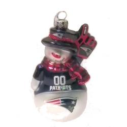 Item 141352 New England Patriots Glittered Snowman Ornament